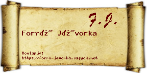 Forró Jávorka névjegykártya